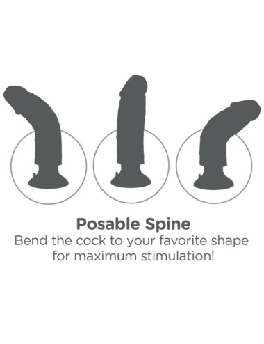KING COCK - BITE VIBRANTE MARRON 15,24 CM