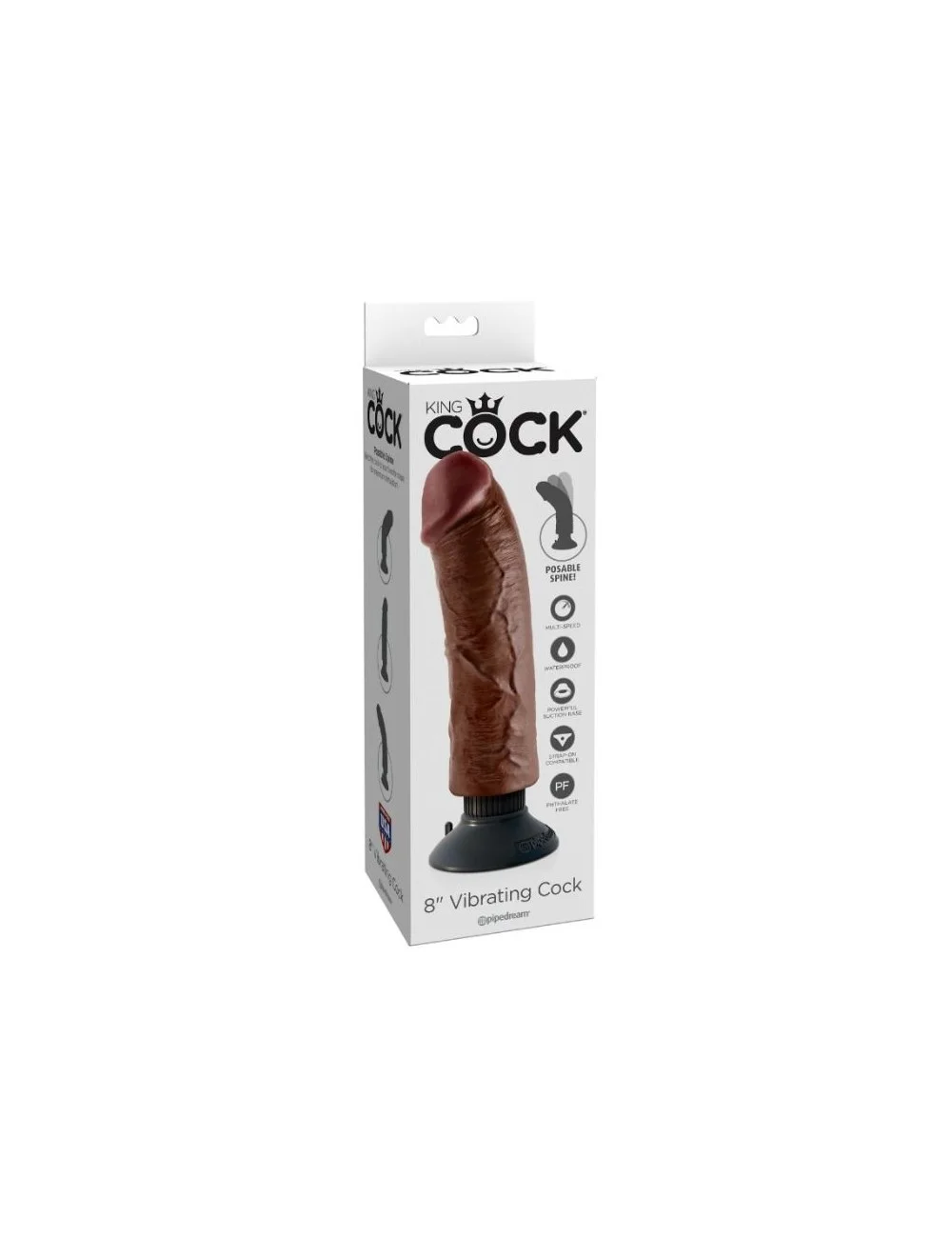 KING COCK - BITE VIBRANTE MARRON 20 KING COCK - BITE VIBRANTE MARRON 20