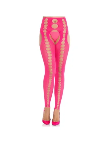 LEG AVENUE - BAS OPAQUES SANS BRETELLES ET SANS COUTURE ROSE FLUO