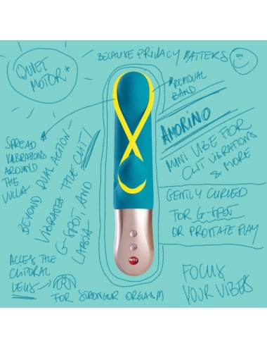 Amorino - Vibromasseur Rabbit silencieux - Rose et jaune fluo