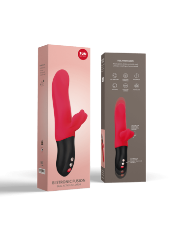 Bi Stronic Fusion - Vibromasseur Rabbit va et vient - Rouge