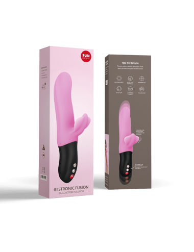 Bi Stronic Fusion - Vibromasseur Rabbit va et vient - Candy rose