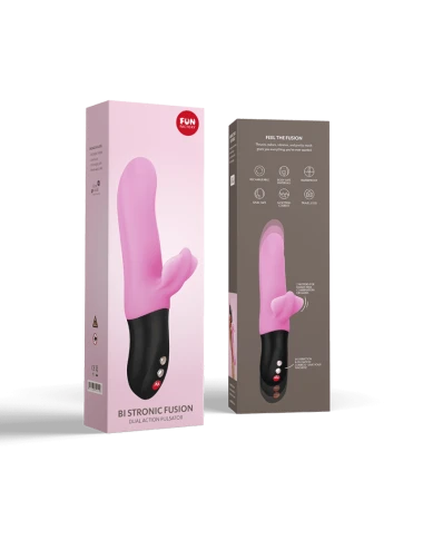 Bi Stronic Fusion - Vibromasseur Rabbit va et vient - Candy rose
