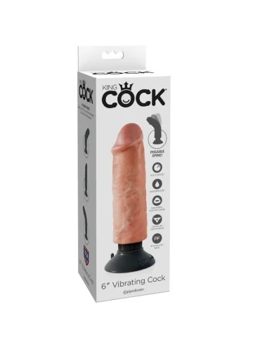 KING COCK - GODE VIBRATEUR 15.24 CM NATUREL