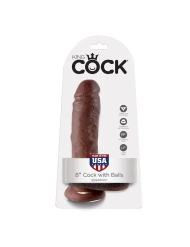 KING COCK - 8" PENE REALÍSTICO MARRÓN 20.3 CM