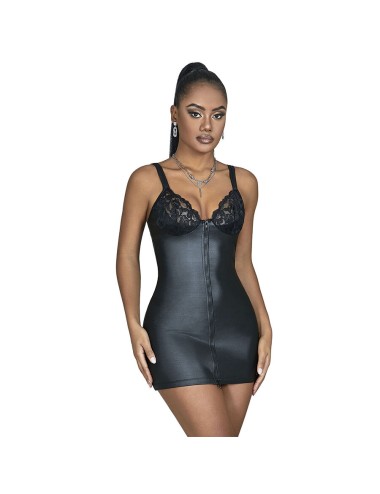 SUBBLIME - 957568 ROBE ZIPPÉE EN CUIR NOIR S/M