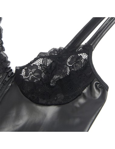 SUBBLIME - 957575 ROBE ZIPPÉE EN CUIR NOIR L/XL