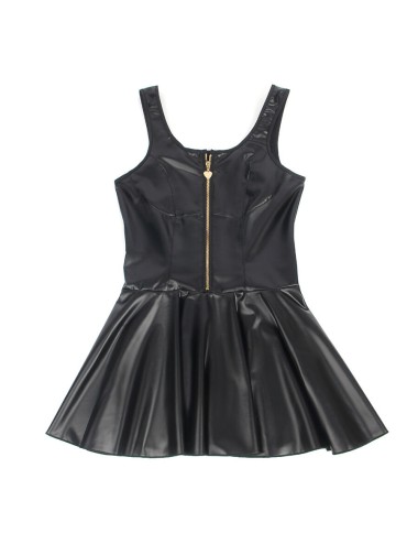 SUBBLIME - 957674 ROBE EN CUIR AVEC FERMETURE ÉCLAIR COEUR NOIR L/XL