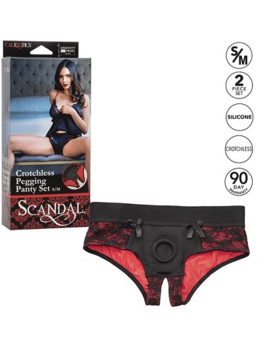 CALEXOTICS - SCANDAL ENSEMBLE CULOTTE SANS ENTREJAMBE AVEC GODE TAILLE S/M