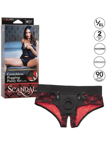 CALEXOTICS - SCANDAL ENSEMBLE DE CULOTTES SANS ENTREJAMBE AVEC GODE TAILLE L/XL
