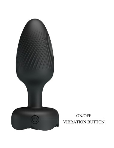 PRETTY LOVE - OSBORN PLUG ANAL AVEC LUMIÈRE LED NOIR 9,8 CM