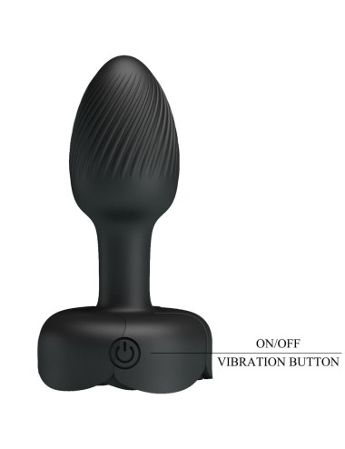 PRETTY LOVE - PLUG ANAL OLMAN AVEC LUMIÈRE LED NOIR 8,8 CM