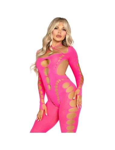 LEG AVENUE - BODYSTOCKING ROSE DOS OUVERT TAILLE UNIQUE