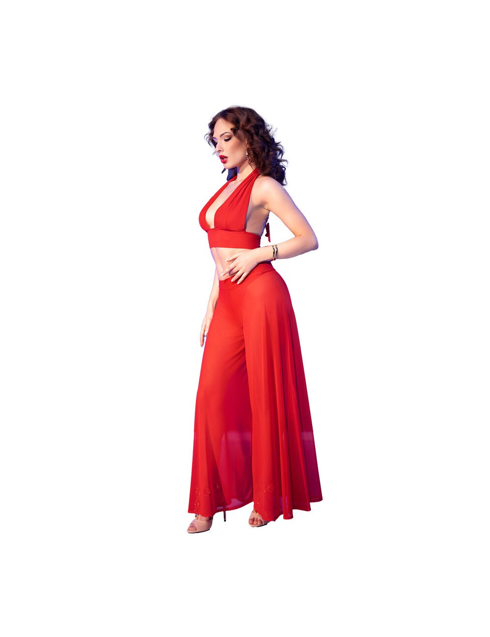 CHILIROSE - CR 4857 ENSEMBLE HAUT ET PANTALON ROUGE TAILLE L CHILIROSE - CR 4857 ENSEMBLE HAUT ET PANTALON ROUGE TAILLE L