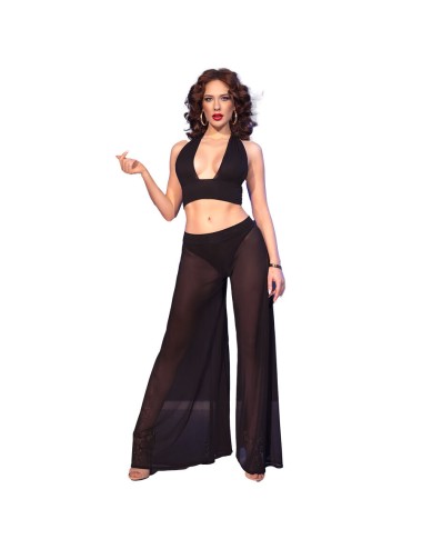 CHILIROSE - CR 4857 ENSEMBLE HAUT ET PANTALON NOIR TAILLE S
