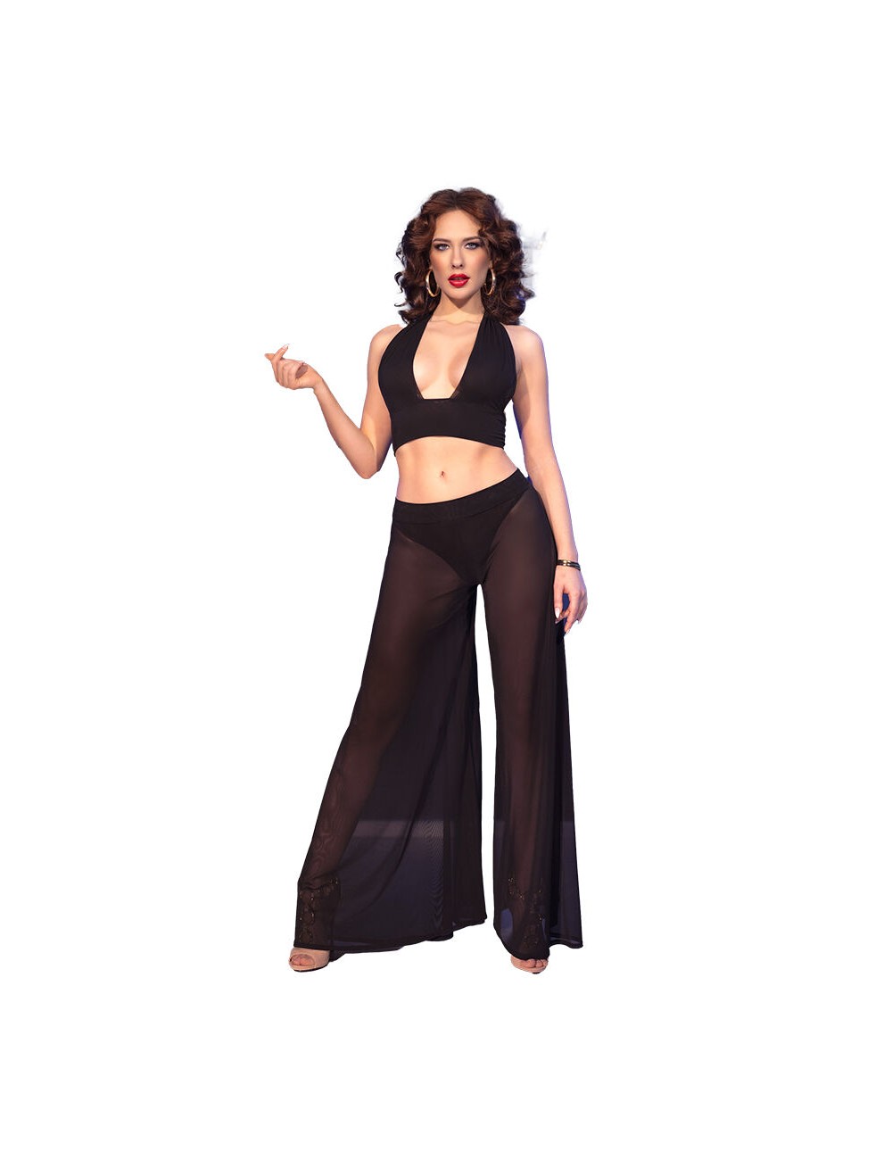 CHILIROSE - CR 4857 ENSEMBLE HAUT ET PANTALON NOIR TAILLE L CHILIROSE - CR 4857 ENSEMBLE HAUT ET PANTALON NOIR TAILLE L