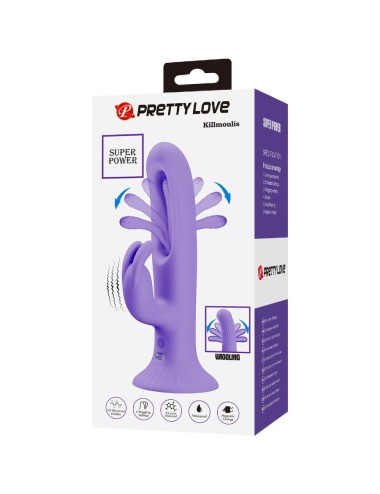 PRETTY LOVE - VIBRATEUR LAPIN KILLMOULIS 12 MODES DE VIBRATION VIOLET