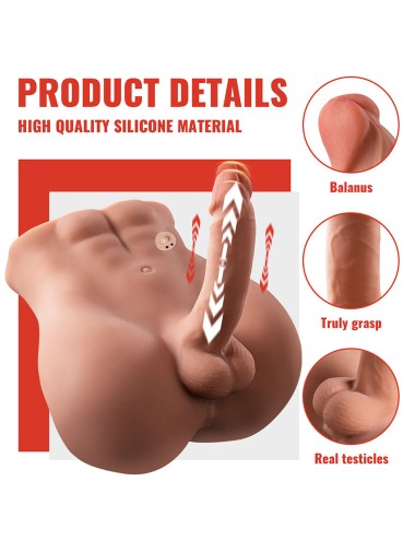 XISE - BERTLETT DILDO ASS GODE RÉALISTE ET MASTURBATEUR ANUS POSITION FRONTALE AVEC POUSSÉE 18 CM