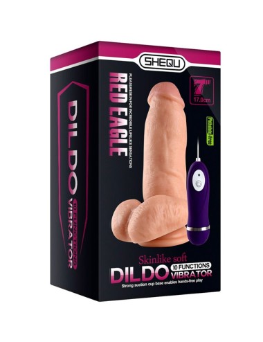SHEQU - DILDO VIBRATEUR RED EAGLE AVEC TÉLÉCOMMANDE 17 CM