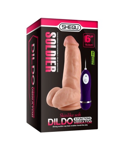 SHEQU - SOLDAT VIBRATEUR DILDO AVEC TÉLÉCOMMANDE 16 CM