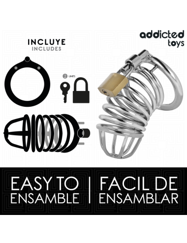 ADDICTED TOYS LOCKED - CAGE À PÉNIS EN MÉTAL IRON CELL TAILLE M