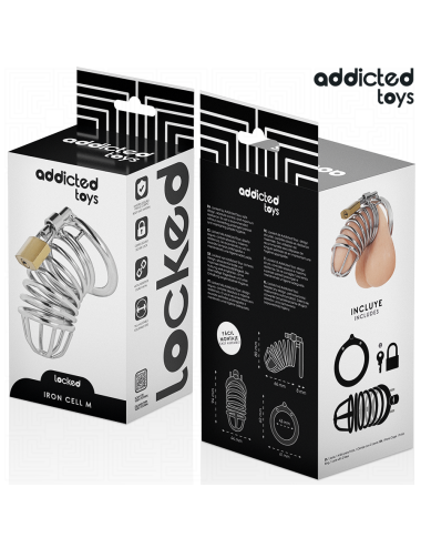 ADDICTED TOYS LOCKED - CAGE À PÉNIS EN MÉTAL IRON CELL TAILLE M