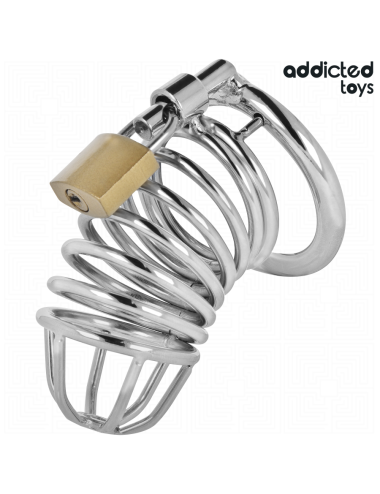 ADDICTED TOYS LOCKED - CAGE À PÉNIS EN MÉTAL IRON CELL 4 CM TAILLE S