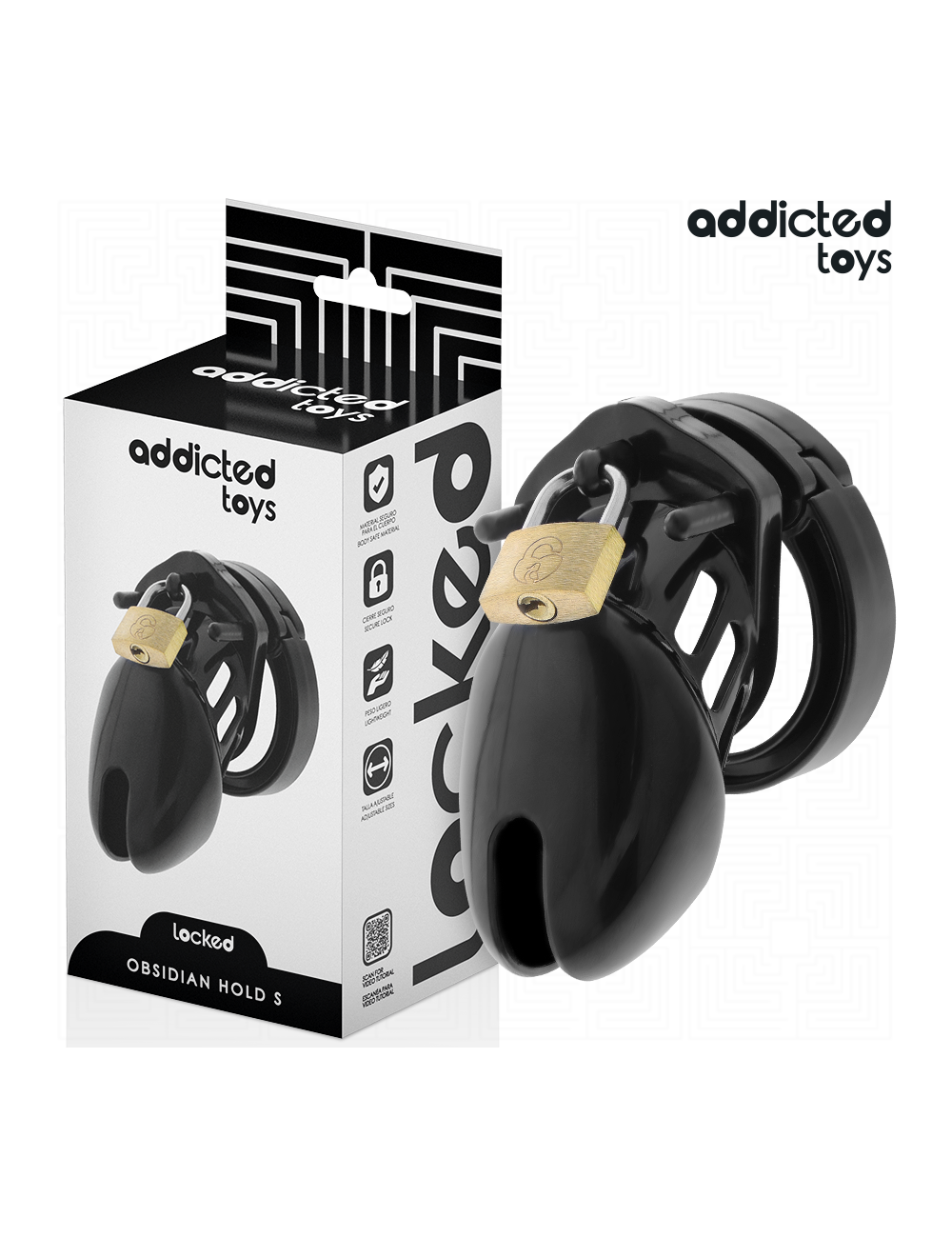 ADDICTED TOYS LOCKED - CAGE À PÉNIS OBSIDIAN HOLD TAILLE S ADDICTED TOYS LOCKED - CAGE À PÉNIS OBSIDIAN HOLD TAILLE S