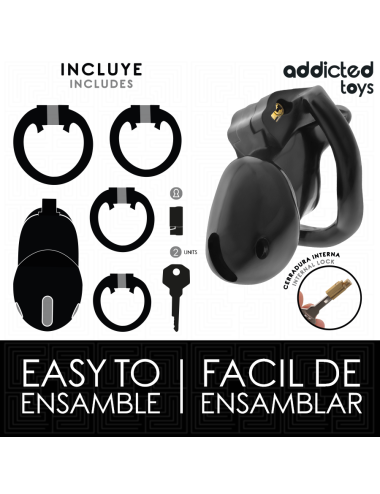 ADDICTED TOYS LOCKED - CAGE À PÉNIS MINDNIGHT CELL TAILLE S 4.8 CM
