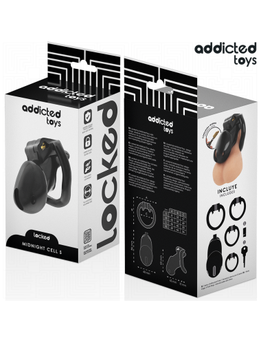 ADDICTED TOYS LOCKED - CAGE À PÉNIS MINDNIGHT CELL TAILLE S 4.8 CM