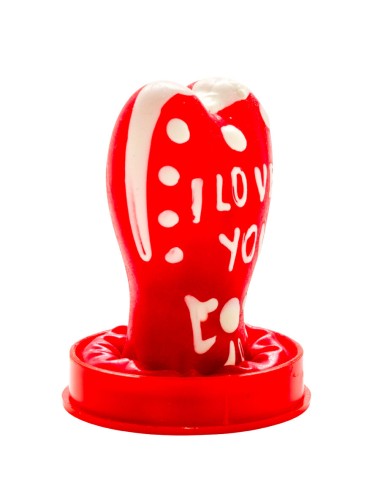 CONDOMERIE - PRÉSERVATIFS FANTAISIE PEINTS À LA MAIN EN FORME DE CŒUR - JE T'AIME MODÈLE 1