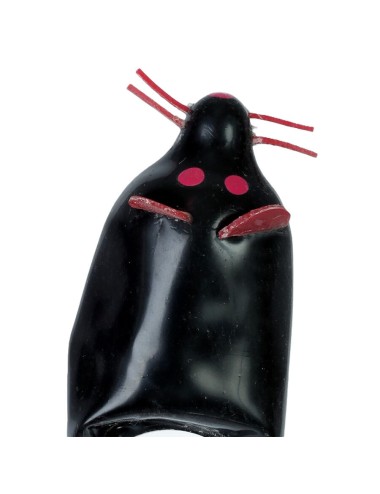 CONDOMERIE - PRÉSERVATIFS FANTAISIE PEINTS À LA MAIN SOURIS NOIRE