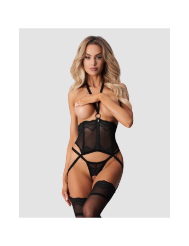 Alliane corset et string - Noirs