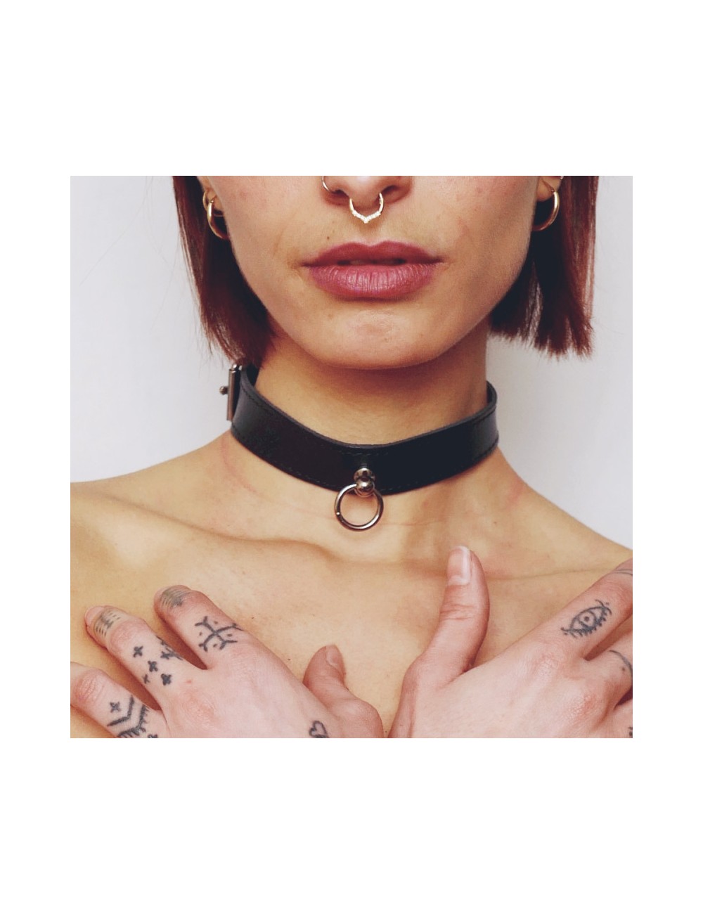 Collier fin anneau Noir Collier fin anneau Noir