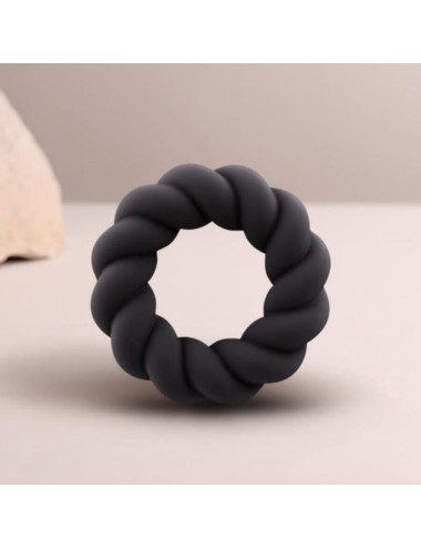ROCKS-OFF - ANNEAU DE MASTURBATION EN SILICONE NOIR TWIST