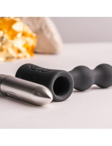 ROCKS-OFF - PETITE SENSATIONS PERLES ANAL PLUG VIBRATEUR NOIR
