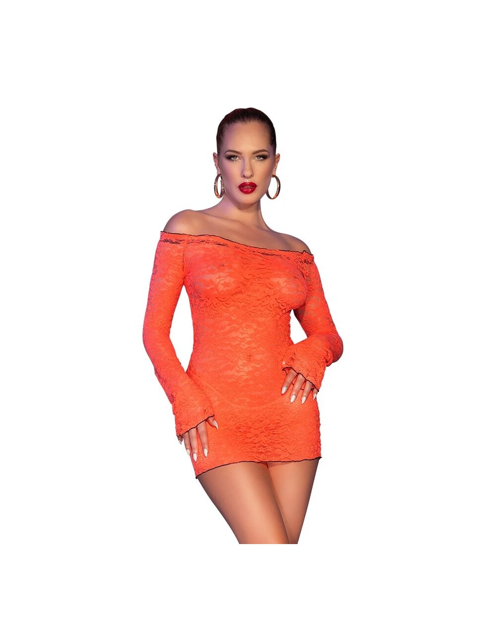 CHILIROSE - CR 4859 ROBE MINI ORANGE M CHILIROSE - CR 4859 ROBE MINI ORANGE M