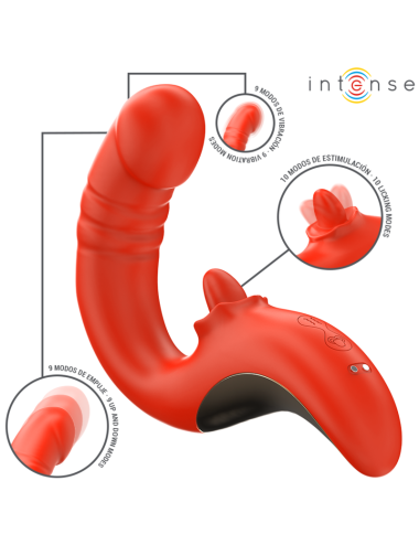 INTENSE - VIBRATEUR ET STIMULATEUR PAULINA EN FORME DE U ROUGE