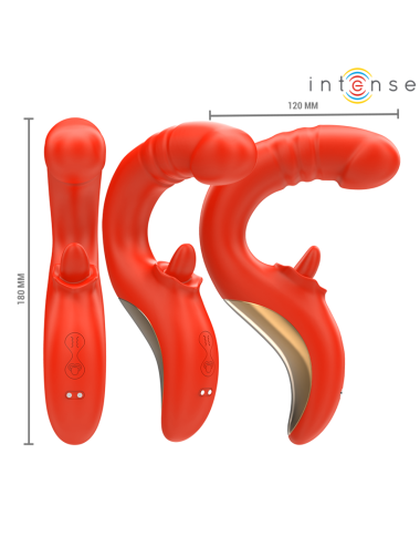 INTENSE - VIBRATEUR ET STIMULATEUR PAULINA EN FORME DE U ROUGE