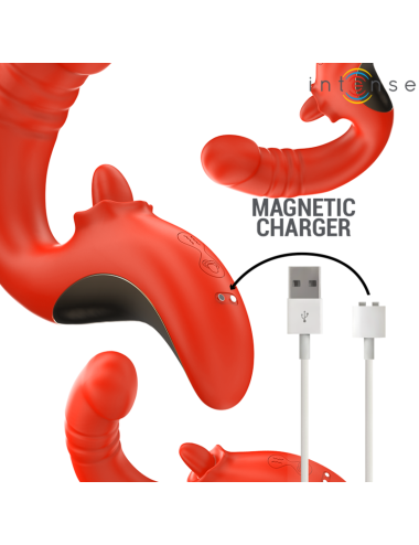 INTENSE - VIBRATEUR ET STIMULATEUR PAULINA EN FORME DE U ROUGE