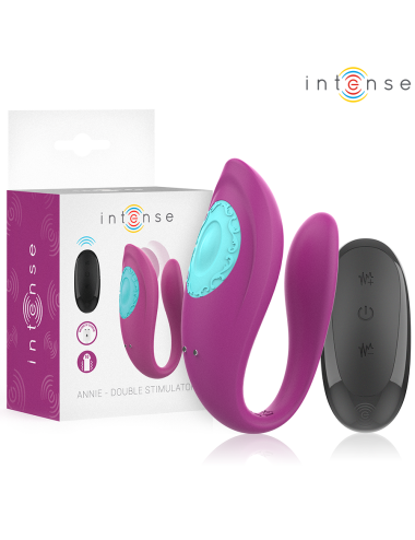 INTENSE - ANNIE VIBRATEUR ET STIMULATEUR EN U VIOLET TÉLÉCOMMANDE