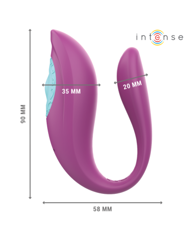 INTENSE - ANNIE VIBRATEUR ET STIMULATEUR EN U VIOLET TÉLÉCOMMANDE