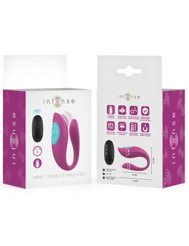 INTENSE - ANNIE VIBRATEUR ET STIMULATEUR EN U VIOLET TÉLÉCOMMANDE