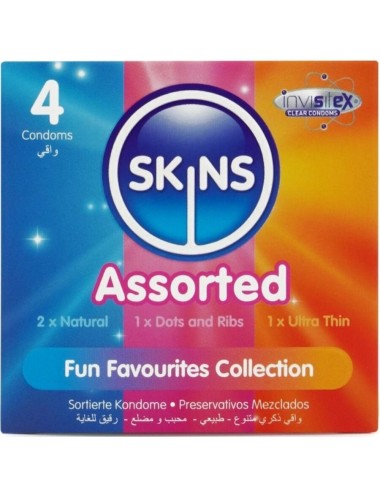 SKINS - PACK DE 4 PRÉSERVATIFS PREMIUM ASSORTIS