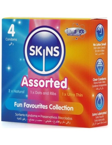 SKINS - PACK DE 4 PRÉSERVATIFS PREMIUM ASSORTIS