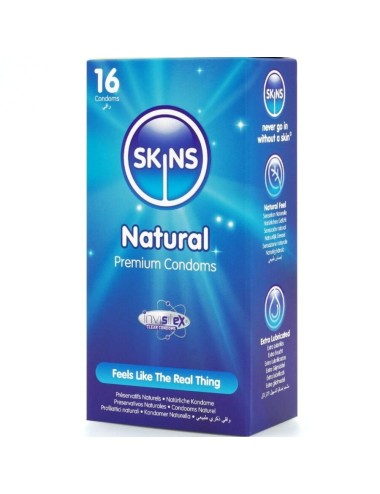 SKINS - PACK DE 16 PRÉSERVATIFS NATURELS PREMIUM