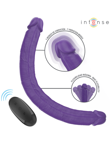 INTENSE - GUNTER DILDO DOUBLE VIBRATEUR 40 CM VIOLET TÉLÉCOMMANDE