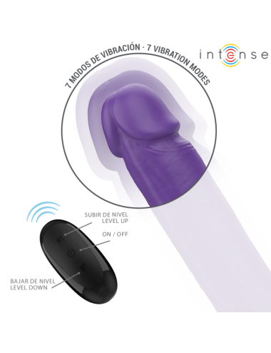 INTENSE - GUNTER DILDO DOUBLE VIBRATEUR 40 CM VIOLET TÉLÉCOMMANDE