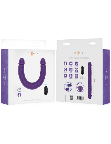 INTENSE - GUNTER DILDO DOUBLE VIBRATEUR 40 CM VIOLET TÉLÉCOMMANDE