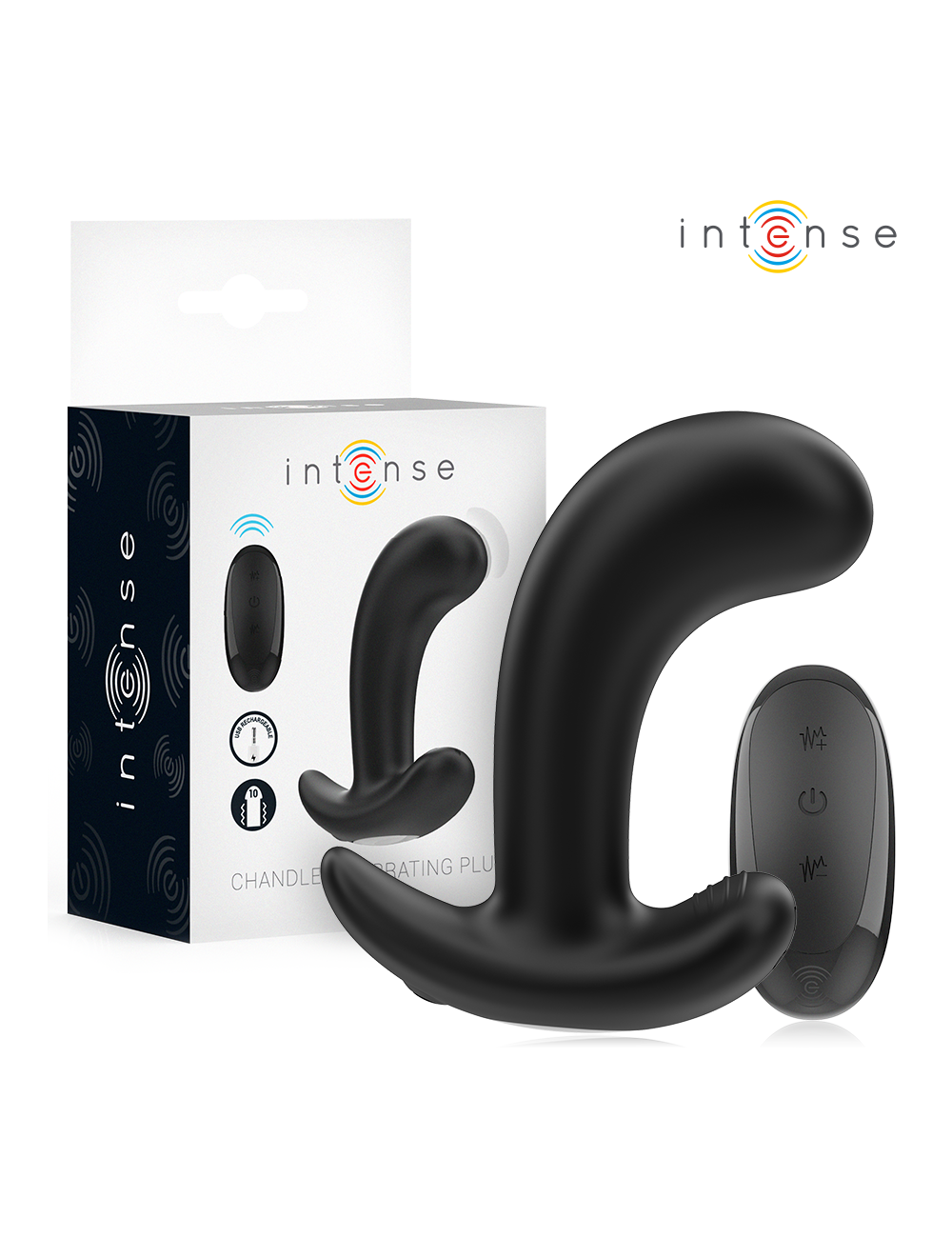 INTENSE - CHANDLER ANAL PLUG 10 VIBRATIONS NOIR TÉLÉCOMMANDE